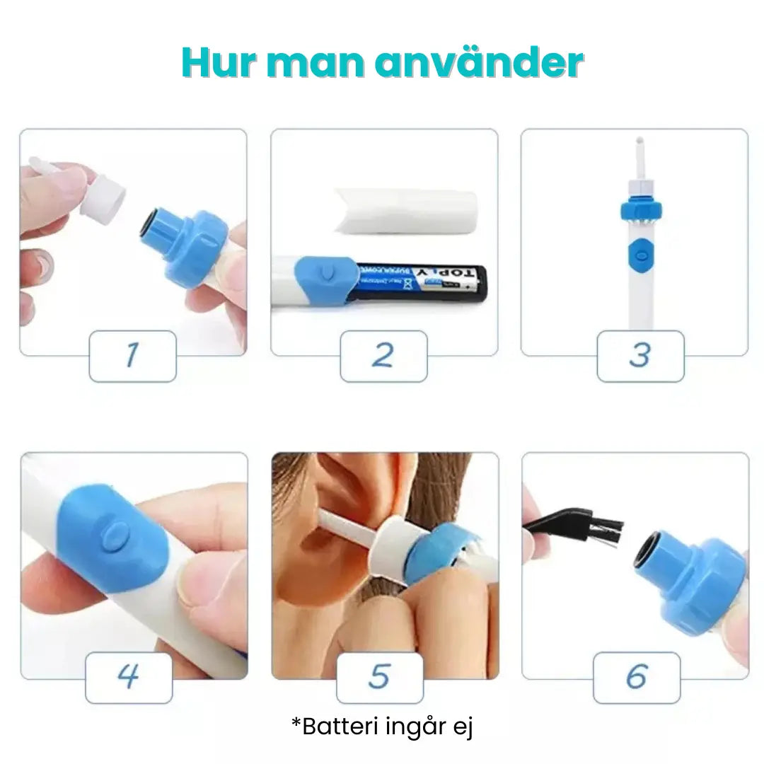 Avlägsna öronvax skonsamt med mjuk sugkraft på bara 60 sekunder!