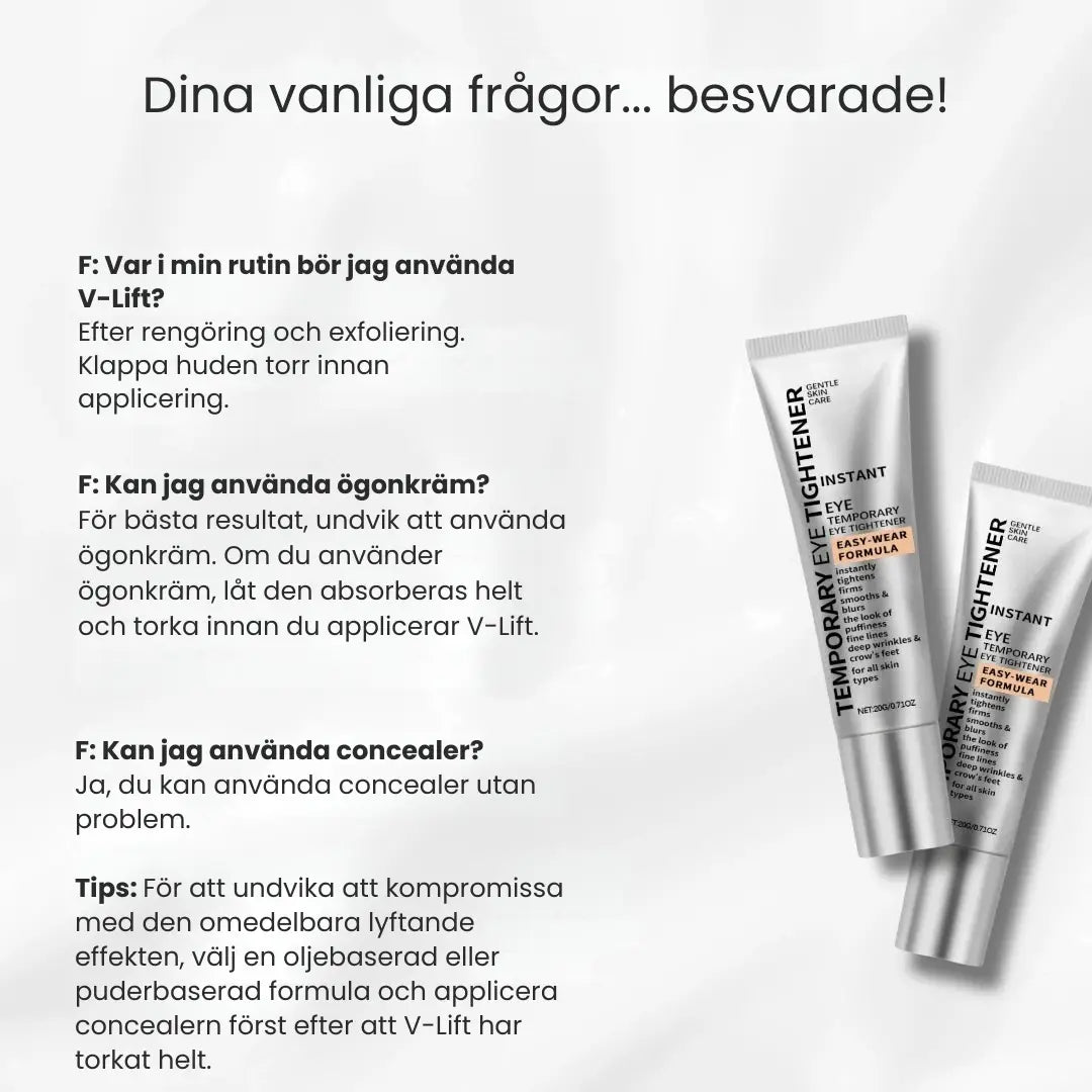 V-Lift ögonkräm – 10 år yngre på mindre än 7 minuter.  Se omedelbart fastare ut.