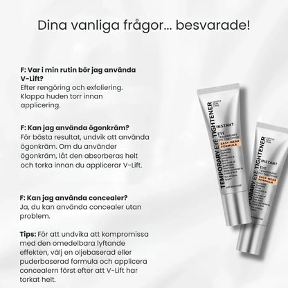 V-Lift ögonkräm – 10 år yngre på mindre än 7 minuter.  Se omedelbart fastare ut.
